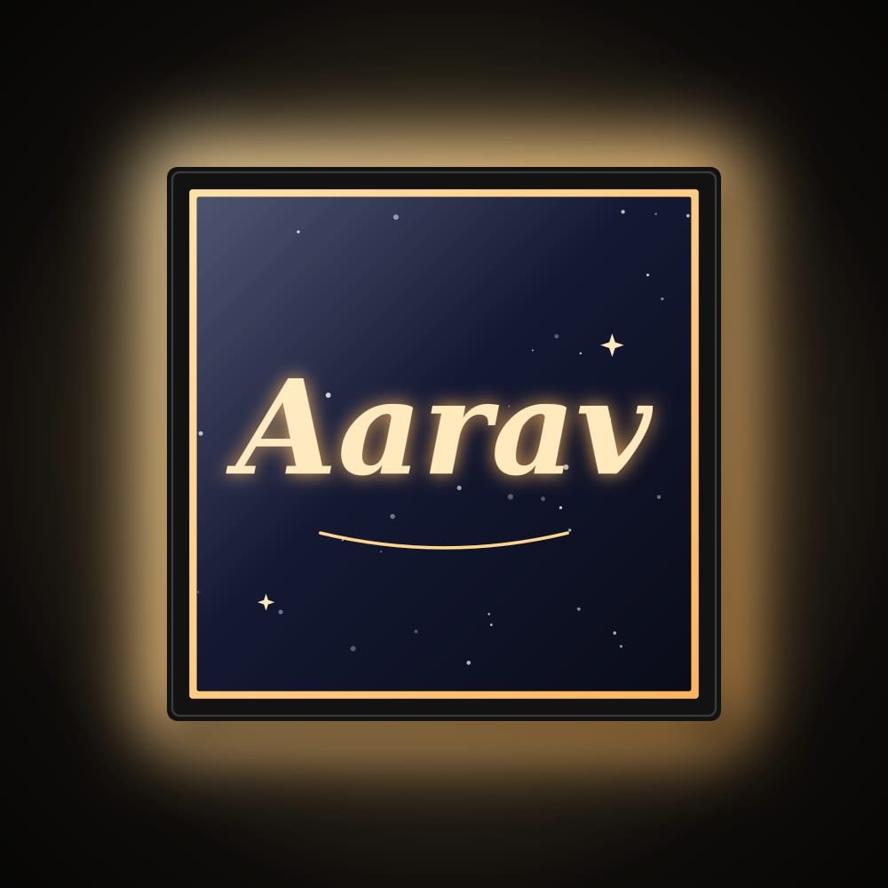 Custom Name LED Frame - glowing frame (sample illustration)